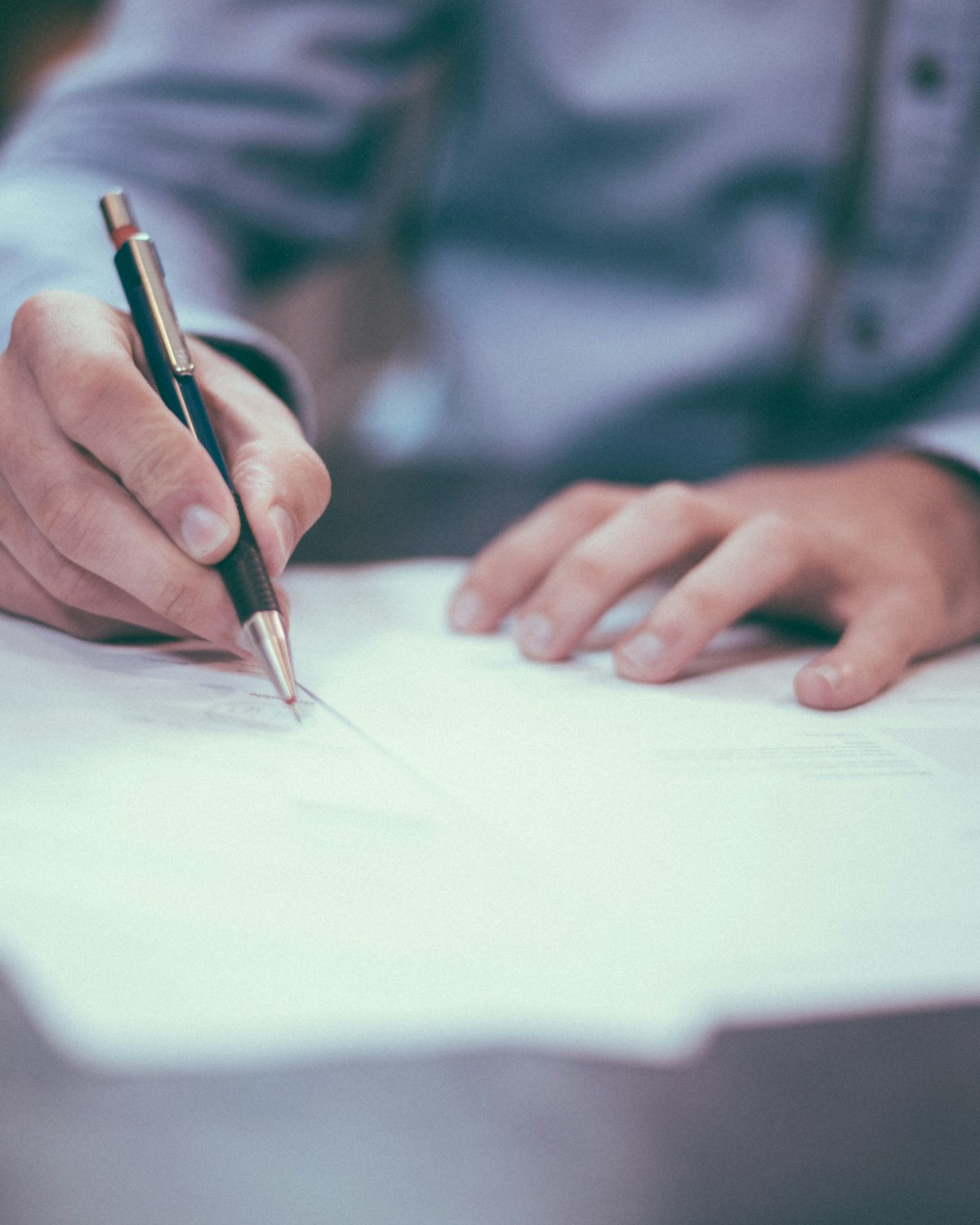 Dettaglio della firma di un atto notarile